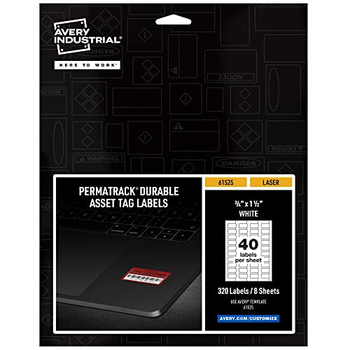 Avery White Asset Tag Labels (61525)
