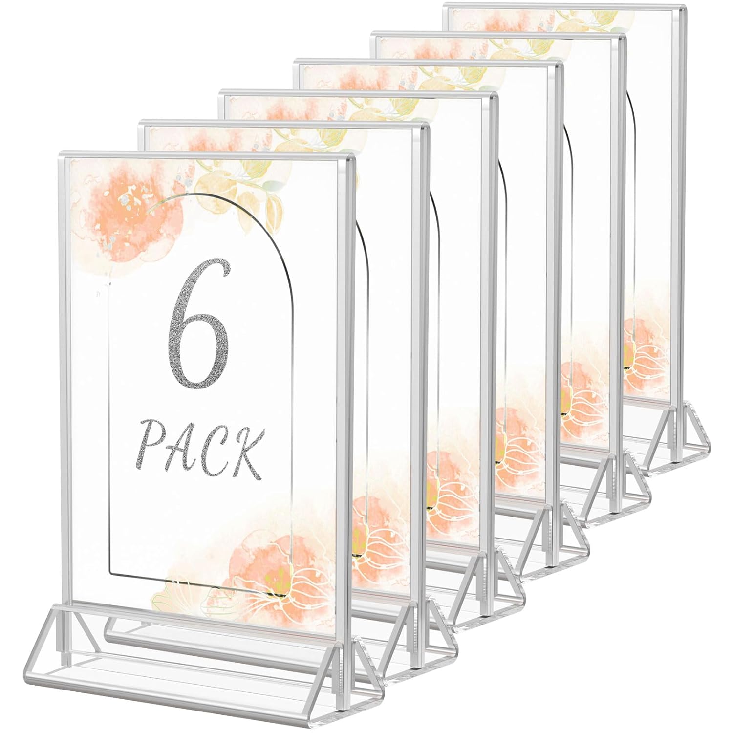 HIIMIEI Acrylic Sign Holders 8.5 x 11 (6 Pack)