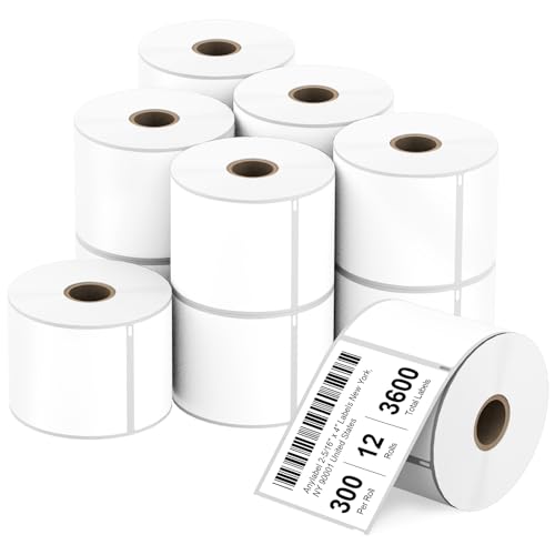 Compatible 2-5/16" x 4" Direct Thermal Labels Replacement for DYMO 30256 Large Shipping Address Postage, Compatible with Rollo, DYMO 4XL & Zebra Desktop Printers (12 Rolls, 300 Labels/Roll)