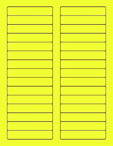 8-1/2 x 11" Neon Color High Light Fluorescent Labels (Yellow, 2/3 x 3-7/16")
