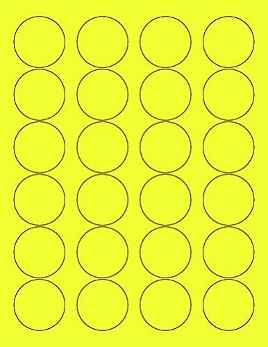 1.66" Neon Yellow Round Labels