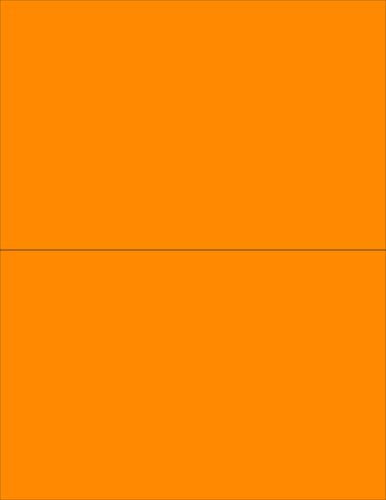 8-1/2 x 11" Neon Color High Light Fluorescent Labels (Orange, 8-1/2 x 5-1/2")