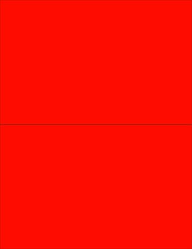 NextDayLabels - 8-1/2 x 11 Neon Color High Light Fluorescent Labels for Laser & Inkjet Printer (RED Fluorescent, 8-1/2" x 5-1/2" - 2 Per Page | 200 Labels)