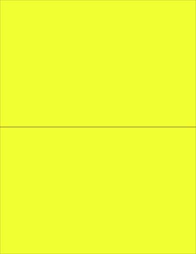 NextDayLabels - 8-1/2 x 11 Neon Color High Light Fluorescent Labels for Laser & Inkjet Printer (Yellow Fluorescent, 8-1/2" x 5-1/2" - 2 Per Page | 200 Labels)