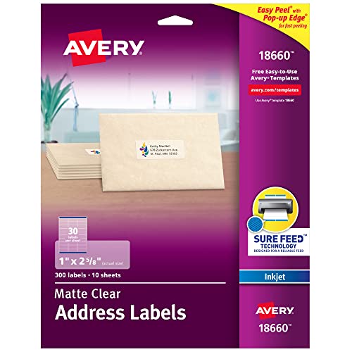 Avery Matte Clear Address Labels
