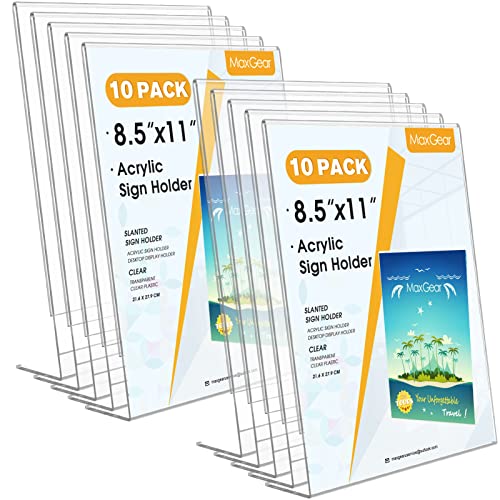 MaxGear Acrylic Sign Holder (10-pack)