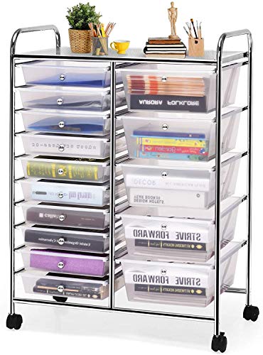 HAPPYGRILL 15-Drawer Rolling Cart