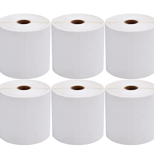 9527 Product 4x6 Direct Thermal Shipping Labels for Zebra 2844 ZP-450 ZP-500 ZP-505,Blank,450 Labels/Roll, 1" Core,Total 6 Rolls