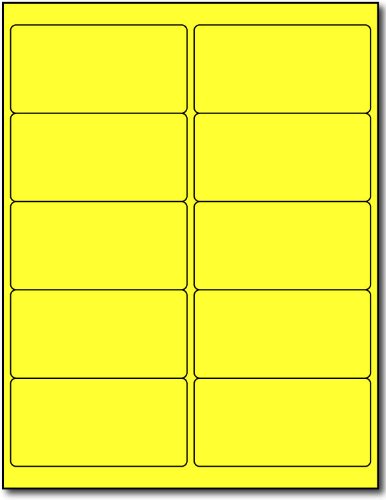 Fluorescent Mailing Labels 4" x 2" Yellow