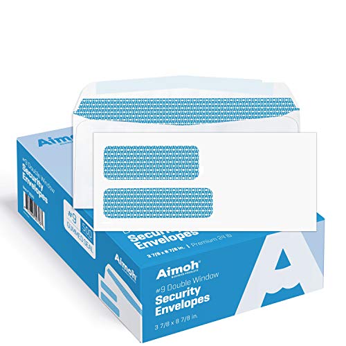 Aimoh #9 Double Window Security Envelopes