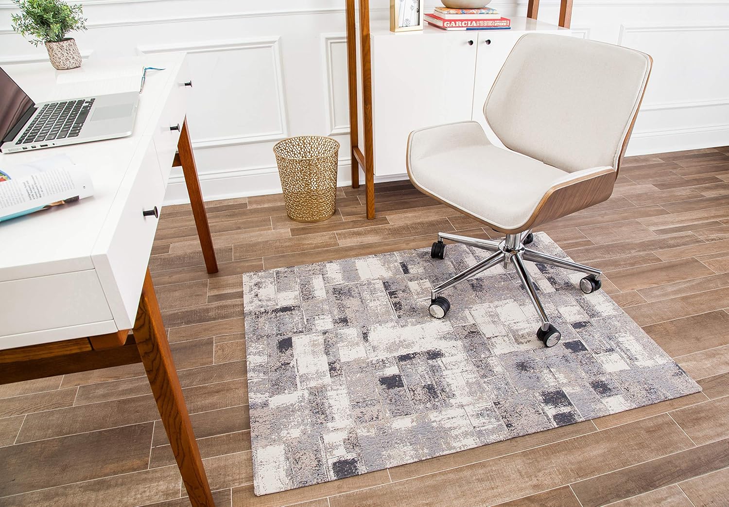 Anji Mountain Rug'd Office Chair Mat for Carpet & Hardwood Floor - Jacquard Woven Top, Anti-Slip Backing, Low Pile, Floor Protector Desk Chair Mat, Office Rugs for Rolling Chairs (40 x 54)
