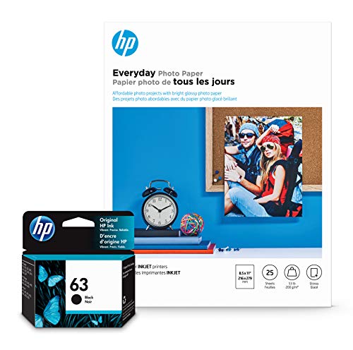 HP 63 Black Ink Everyday Photo Paper