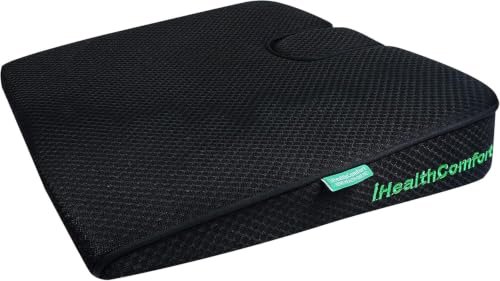 IHEALTHCOMFORT(19.717.7inches Extra Large Sciatica Seat Cushion for Office Chair,Oversized Car and Truck Seat Cushion,U-Cut Long Sitting Pain Relief Chair Pad