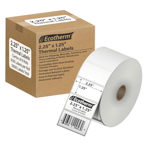 Ecotherm 2.25" x 1.25" Thermal Labels