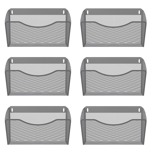 EasyPAG 6 Pack Wall File Holder (Silver)