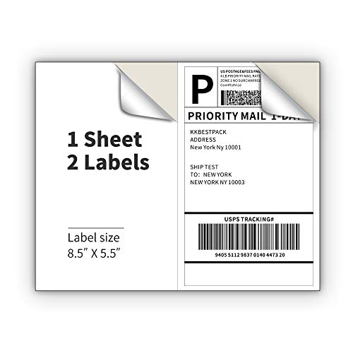 KKBESTPACK Half Sheet Shipping Labels