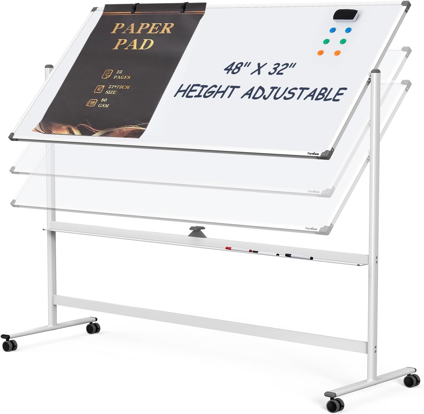 Tankee 48" x 32" Mobile Whiteboard