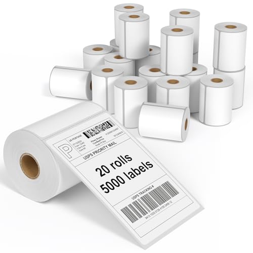 FungLam 4"X6" Thermal Shipping Labels, 5000 Labels, 20 Rolls, Compatible with Rollo, Munbyn, iDPRT Thermal Printers
