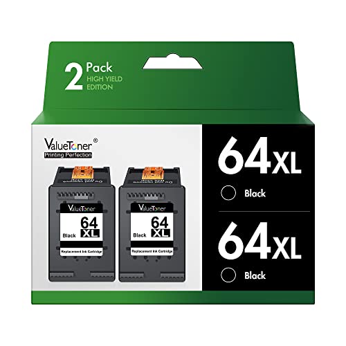 Valuetoner Replacement for HP 64XL Black (2-pack)
