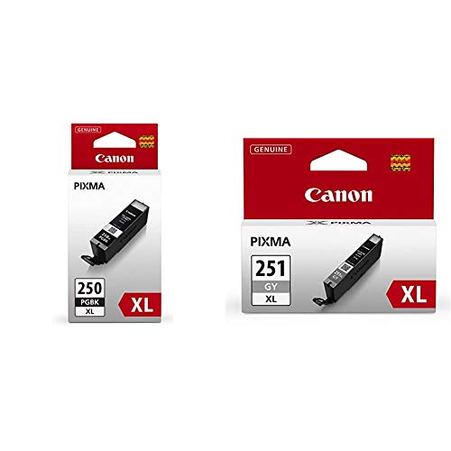 Canon PGI-250XL PGBK and CLI-251XL GRAY Ink Cartridges Compatible with Select Canon Printers