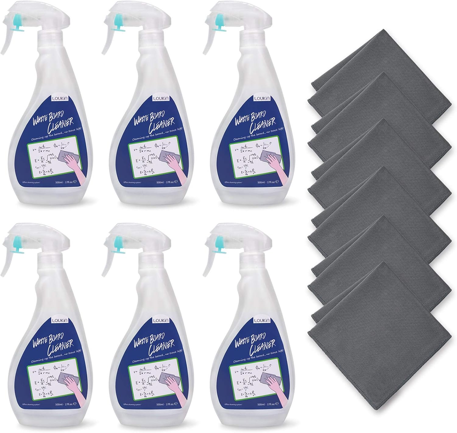 loukin Non-Toxic Whiteboard Cleaner (6-Pack)