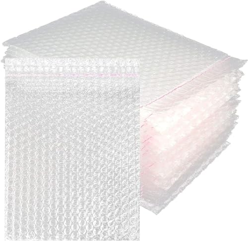 50PCS Bubble Out Bags 7-7/8x 11-7/8Clear Bubble Mailers, Self-Sealing Double Walled Bubble Pouch Bags for Packing, Moving, Shipping, Mailing, Bubble Cushioning Wrap Bags