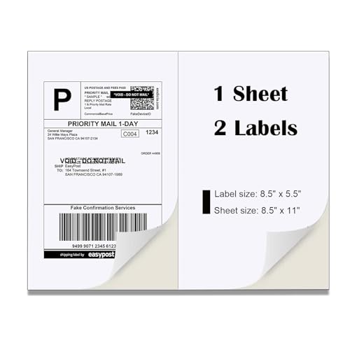 BESTEASY Half Sheet Labels (4000pcs)