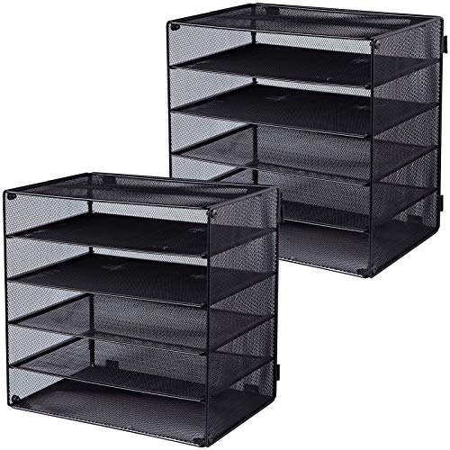 EASEPRES 5 Slot Mesh Desk Organizer Tray