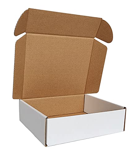 50 Pack 7x6x2'' Small Shipping Boxes, Corrugated Cardboard Mailers for Business, White (CM762)