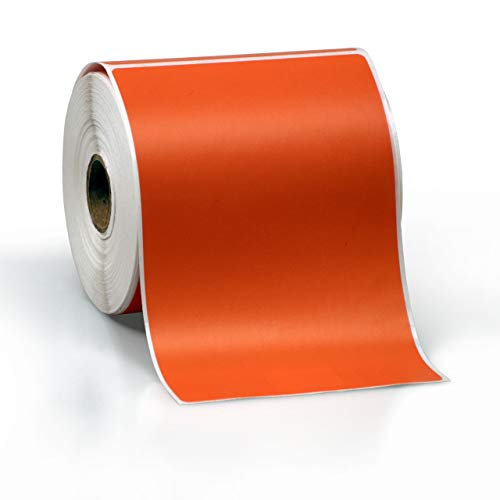 4" X 6" Direct Thermal Perforated Stickers Labels for Shipping Labels, Inventory, and Color Coding - Compatible with Zebra, Rollo, Godex and More (Orange, 6 Rolls)