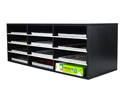 PAG Mail Sorter, 12 Compartments (Black & White)