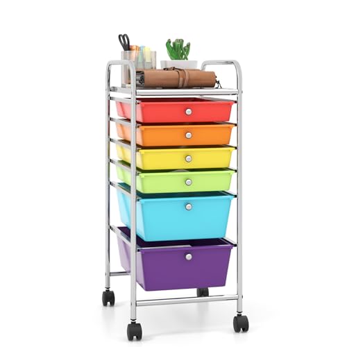 Giantex 6-Drawer (Tomato/Multicolor)