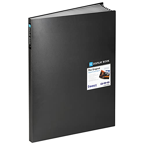 Sooez Heavy Duty Binder with Plastic Sleeves 18"x24", Portfolio Folder with 30 Clear Sheet Protectors, Display 60 Pages, Presentation Book for Artwork, Sheet Music, Document