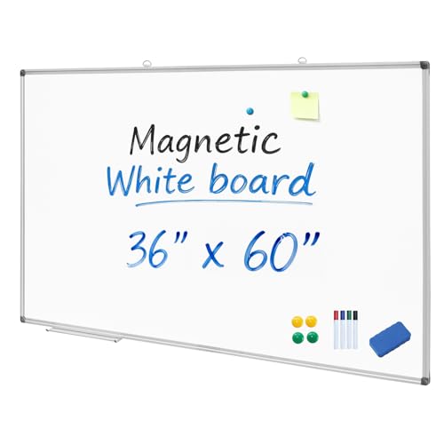 XIWODE Large Magnetic Dry Erase Board,Whiteboard for Wall, 36 x 60 inches, Whiteboard Marker Board Writing Board,Silver Aluminum Frame, Durable, for Home School & Office