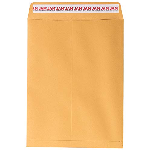 JAM PAPER 9 x 12 Open End Catalog Premium Envelopes with Peel and Seal Closure - Brown Kraft Manila - Bulk 250/Box