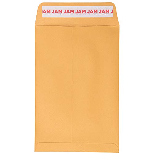 JAM PAPER 6 x 9 Open End Catalog Envelopes with Peel and Seal Closure - Brown Kraft Manila - Bulk 500/Carton