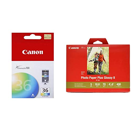 Canon CLI-36 Color Ink Tank Compatible Printers Photo Paper Plus Glossy II