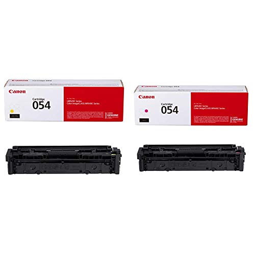 Canon Genuine Toner Cartridges, 054 Yellow (3021C001) and 054 Magenta (3022C001) 1 Pack Each for Color imageCLASS MF641Cdw, MF642Cdw, MF644Cdw, LBP622Cdw Laser Printers