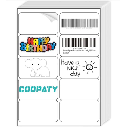 Coopaty 2"x4" Shipping Labels, FBA 10 Up Address mailing Label, White Sticker Address Label for Laser/Inkjet Printer (500 Sheets, 5000 Labels)