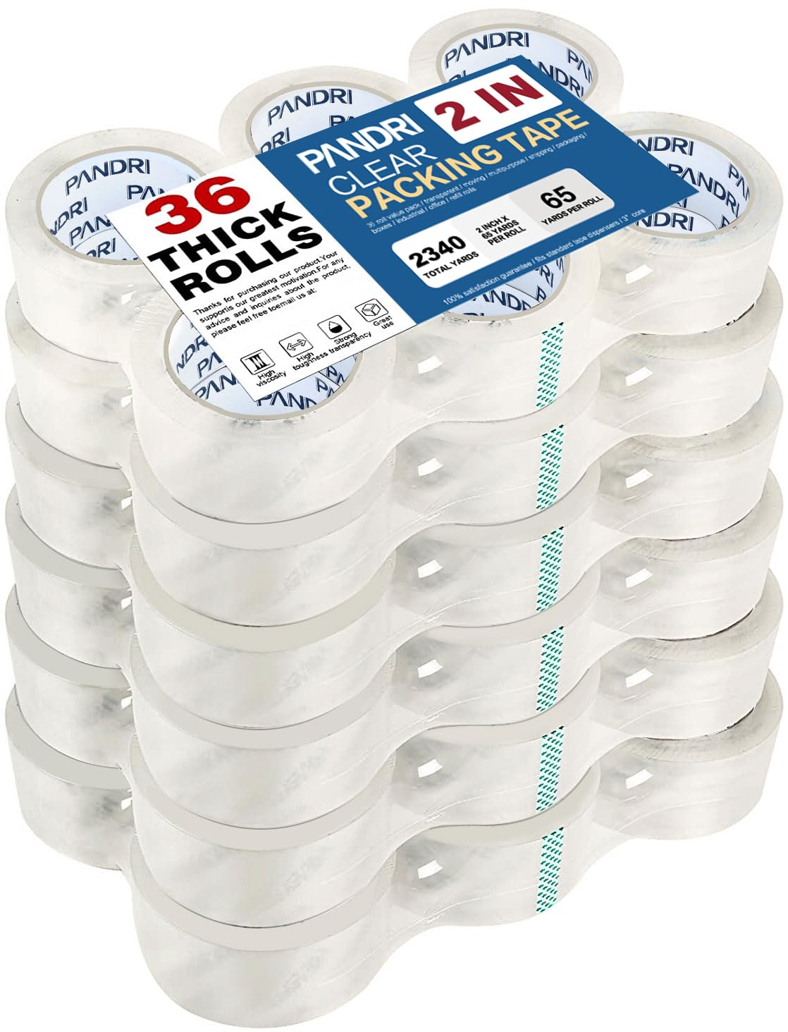 PANDRI 36 Rolls Packing Tape