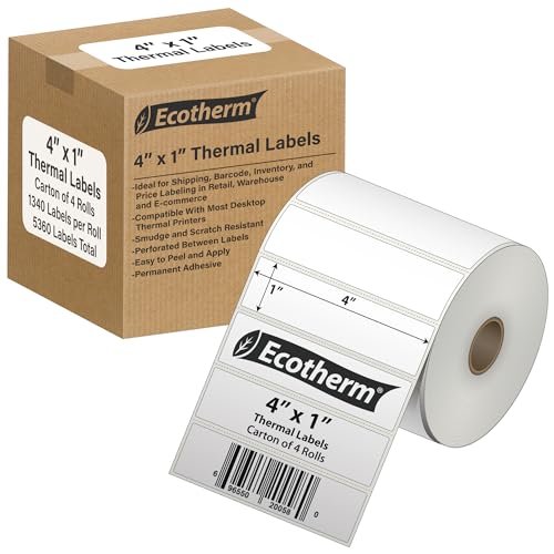 Ecotherm 4" x 1" Thermal Labels (Best Value)