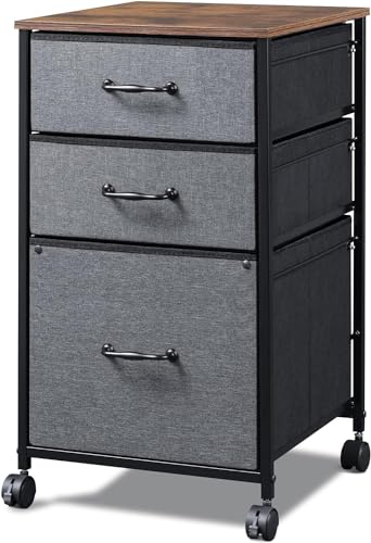 DEVAISE 3-Drawer Printer Stand (Rustic)