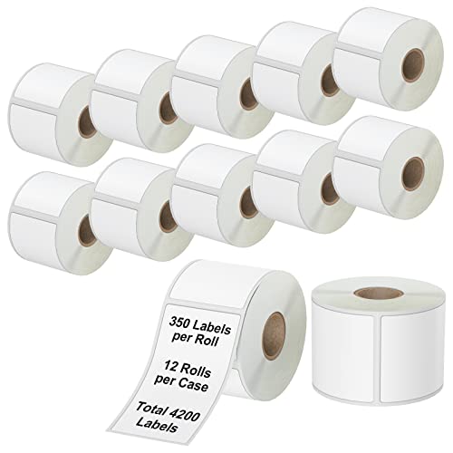 Direct Thermal Label 2.25" x 4" Shipping Labels Compatible with Zebra Desktop Printers & Rollo Label Printer Multipurpose Stickers for Mailing, Address, Barcode(12 Rolls, 350 Labels/Roll)