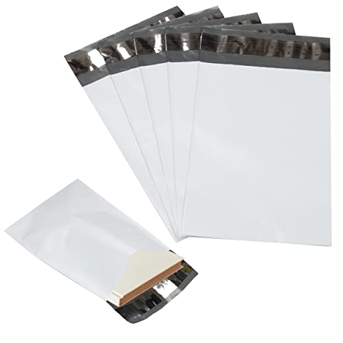 1000 Pack Secure Seal White Poly Mailers - 7.5x10.5 Safe Shipping Bags - E-Commerce Self Sealing 2 Mil Poly Envelopes