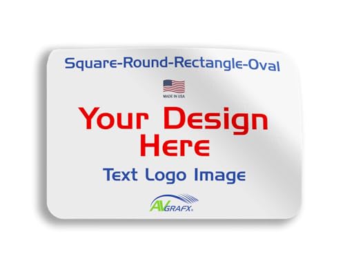 125 avgrafx 3x2 Rectangle Custom Personalized Stickers Labels: Vinyl Waterproof, Dishwasher Safe Made in USA - Logo, Text, Image for Car Sticker Printer, Small Business Packaging Supplies