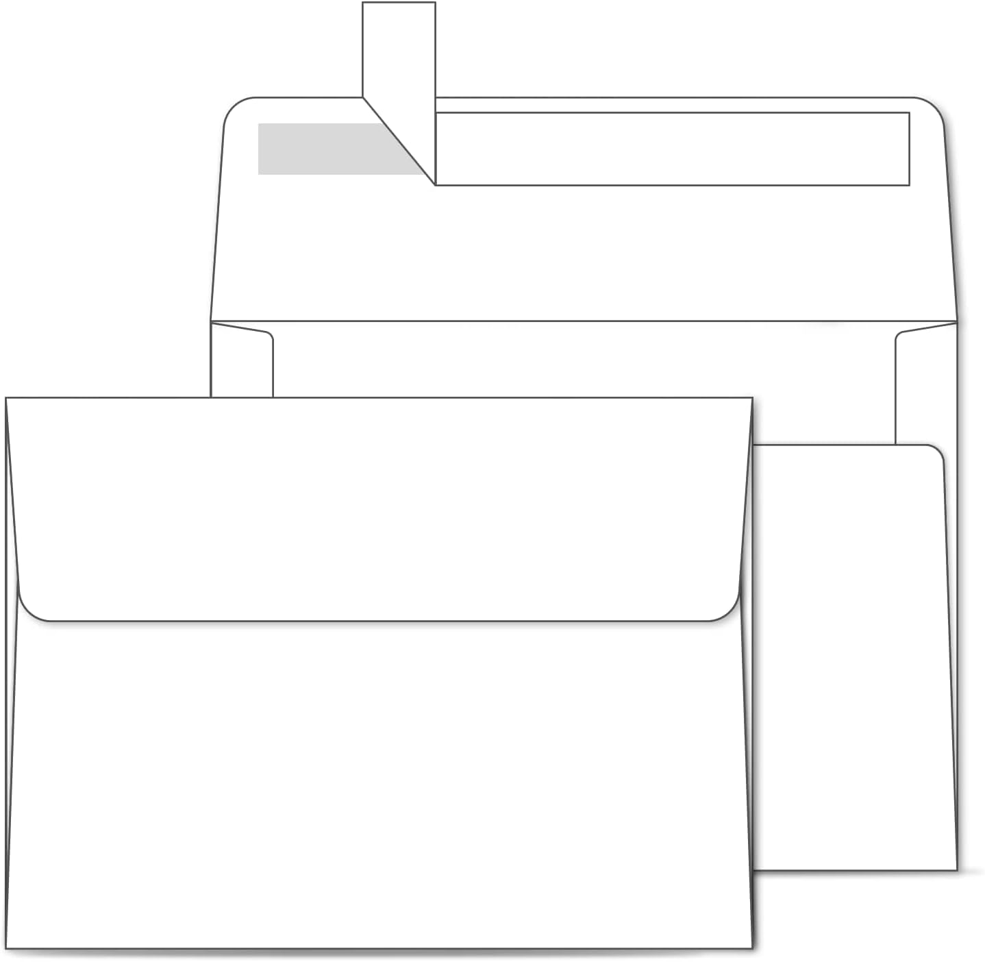 Ohuhu A7 Printable White 5x7 Envelopes 500 Pack - Bulk A7 5.25 x 7.25 Inches Self-Seal Envelopes for 5x7 Cards Christmas Cards Wedding Invitations, Photos, Graduation, Baby Shower
