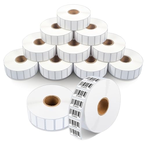 Aegis Adhesives - 1 X 12 Direct Thermal Labels for Small Price Tags, Return Address, File Folder, Compatible with Zebra Desktop Printers - NOT Rollo Compatible (12 Rolls, 2400 Labels/Roll)