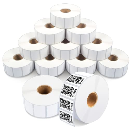 Aegis Adhesives - 1.2 X 0.85 Direct Thermal Multipurpose Labels for Return Address, QR Barcodes, Perforated & Compatible with Zebra Desktop Printers - NOT Rollo Compatible (12 Rolls, 1500/Roll)
