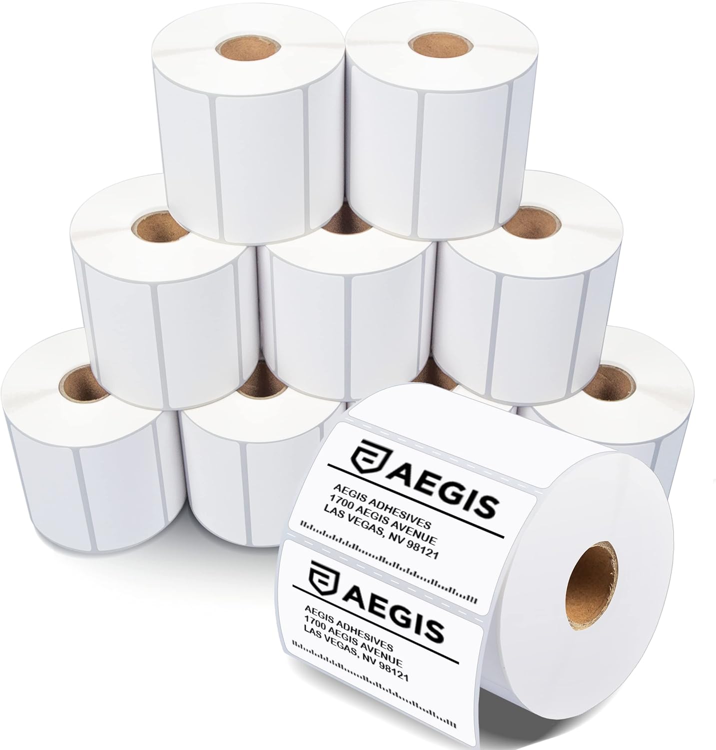 Aegis Adhesives - 3 X 1.5 Direct Thermal Labels for Shipping & Postage, Perforated & Compatible with Rollo, Zebra, & Other Desktop Label Printers (10 Rolls, 900/Roll)