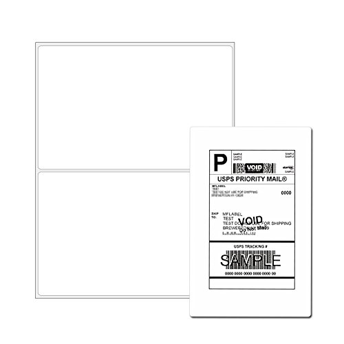 Coopaty Half Sheet Shipping Labels 8.5" x 5.5" Sticker Labels for Laser & Ink Jet Printers, 2 Per Page Self Adhesive Mailing Labels for Packages (10000 Labels)